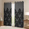 thumbnail image 2 of Manfei Damask Floral Pattern Black Out Curtains,Halloween Skull Skeleton Curtains Pack of 2 (42x63 Each),Black Gray Bedroom Curtains For Adults,Breathable Home Decor, 2 of 6