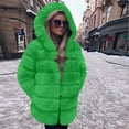 thumbnail image 2 of Usmixi Winter Faux Fur Coat for Women Fluffy Plush Coat for Women Plus Size Fuzzy Fleece Open Front Hooded Outerwear Casual Solid Fuzzy Fleece Jacket with Pocket Faux Fur Coat Under $5, 2 of 4