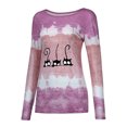 thumbnail image 4 of Hauts Mignons pour Femmes, T-Shirt à Col Rond Imprimé Patchwork, Tee-Shirt Décontracté, Blouse, Hauts pour Femmes en Liquidation, 4 of 7