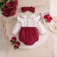 thumbnail image 4 of Pijama de franela con cuello redondo para niños, conjunto de manga larga estampado, ropa de casa gruesa de manga larga, peleles de poliéster para niños., 4 of 9