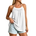thumbnail image 2 of VBVC Women's Stretchy Racerback Tank Top , Ladies' Ruched Sleeveless Camisole , Padded Summer Casual Shirt For Women, S-3XL, 2 of 6