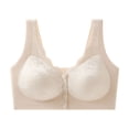 thumbnail image 3 of Feancey Womens Front Closure Bras No Underwire Comfort Support Bra Wide Strap Casual Everyday Brassieres Push Up Bralette Daily Wear Beige XL, 3 of 4