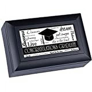 Congratulations Graduate Black Graduation Musical Jewelry Box Plays Wonderful World