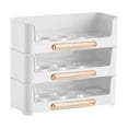 thumbnail image 2 of Contenedor Para Almacenar Huevos, Organizador Apilable Para Refrigerador, Estante Para Puerta Lateral, Caja Para Alimentos De Cocina, Blanco, 2 of 7