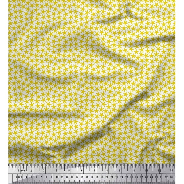 Soimoi Rayon Crepe Fabric Stars Star Fabric Prints By Yard 46 Inch Wide
