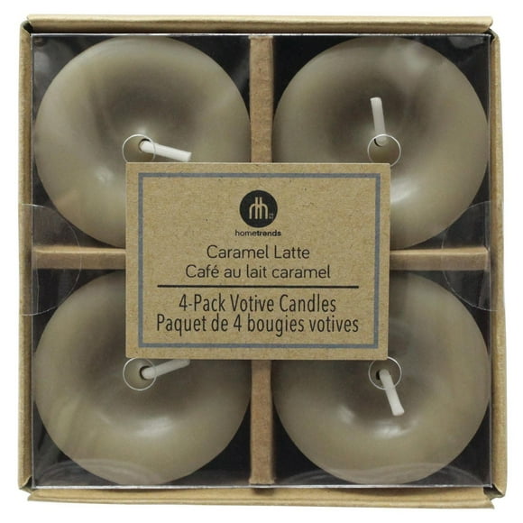 Hometrends Caramel Latte Scented 4-Pack Votive Candles