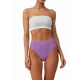 thumbnail image 2 of Women'S Large Size Cotton Half-Cover Hip High Waist Solid Color High Slit Briefs Purple XL, 2 of 9
