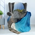 thumbnail image 4 of Island Soft Flannel Fleece Throw Blanket, Aerial View Landscape Image Art of Sunny Navagio Beach on Coast of Zakynthos, Cozy Plush for Indoor and Outdoor Use, 70" x 90", Multicolor, by Ambesonne, 4 of 5