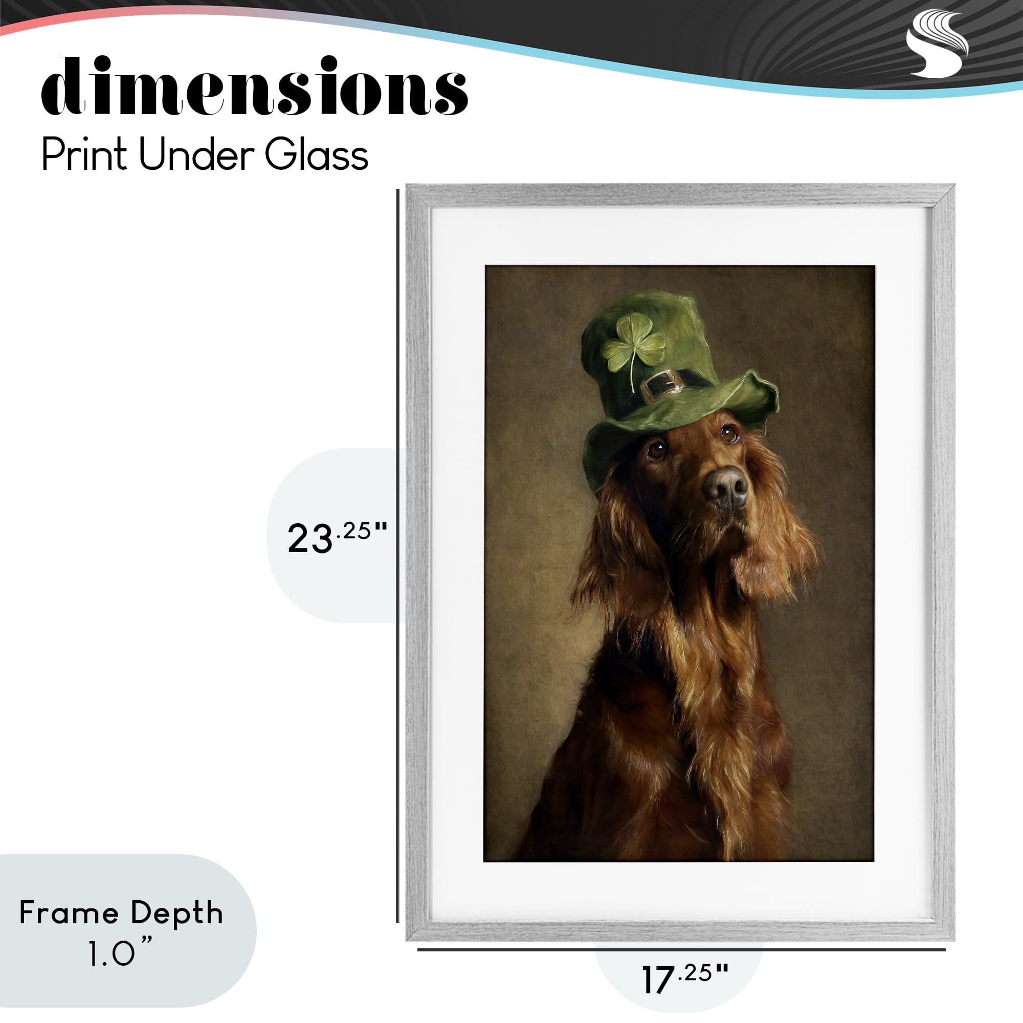 Stupell Industries The Irish Setter Portrait Gray Framed Print Under Glass, design by Tina LeCour