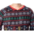 thumbnail image 5 of Marvel Adult Superhero Trio Ugly Sweater Print One Piece Pajama Union Suit Spiderman Iron Man Captain America, 5 of 7