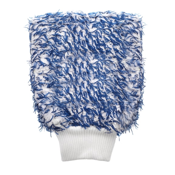Uxcell Microfiber Car Wash Mitts 10" x 8" Scratch Free Wash Gloves Absorbent for Car Washing Home Clean Blue White