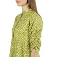thumbnail image 6 of Moomaya Printed Top 3/4 Sleeve Mandarin Collar Pleated Fit & Flare Short Tunic For Women, 6 of 9