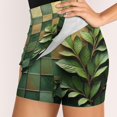 thumbnail image 4 of Green Leaves Green Gold Modern Art Women's Shorts Non-Slip Single Pocket A-line Trouser Skirt Summer Shorts Casual Shorts for Women, 4 of 7
