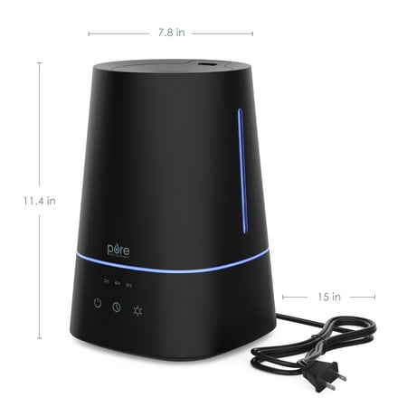 Pure Enrichment - HUME Max - Easy Top Fill Ultrasonic Cool Mist Humidifier - Black