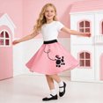 thumbnail image 4 of NOLDARES 50s Costumes for Girls 50s Poodle Dress with Polka-Dot Printed Scarf for Kids Halloween Costume(Pink,3-6 Years), 4 of 6