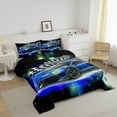 thumbnail image 2 of Blue Racing Car Comforter Set Queen Size,Fast and Furious Extreme Sport Games Bedding Sets Teens,Sports Car Bed in A Bag,Cool Modern Duvet Insert, 2 of 6