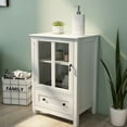 thumbnail image 3 of Dtwnek Single Glass Doors Storage Cabinet with 1 Drawer, 3 of 7
