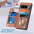 thumbnail image 2 of for Pixel 8 Pro Case Card Holder,Wallet Zipper,Camera Protector,Double Magnetic Clasp,Leather Kickstand Card Slots Protective Flip Cases Cover for Google Pixel 8 Pro (2023) (Brown), 2 of 14