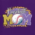 thumbnail image 2 of Baseball Mom Cheetah Glitter Sports Womens Graphic Long Sleeve T-Shirt, Purple, Small, 2 of 5