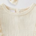 thumbnail image 5 of Baby Onesies Girl Baby Girl Outfit Linen Ruffle Sleeve Romper Jumpsuit Bodysuit Newborn Summer Clothes, 5 of 7