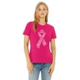thumbnail image 2 of White Ribbon Breast Cancer Awareness Support Family Friends Run Walk Marathon Women's T-shirt, 3XL, Cyber Pink, 2 of 5