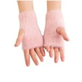 thumbnail image 2 of absanyy Women's Fingerless Gloves - Touchscreen Compatible, Soft Fuzzy & Stretchy, One Size Fits Most (Free Size) - Pink for Office, Cold Weather Use, 2 of 4