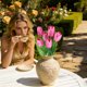 thumbnail image 4 of Ramo de flores de seda de tulipanes artificiales - Tallos de tulipán sintéticos para arreglos florales de boda, centros de mesa para la decoración de despachos en casa, de una sola pieza, 4 of 9