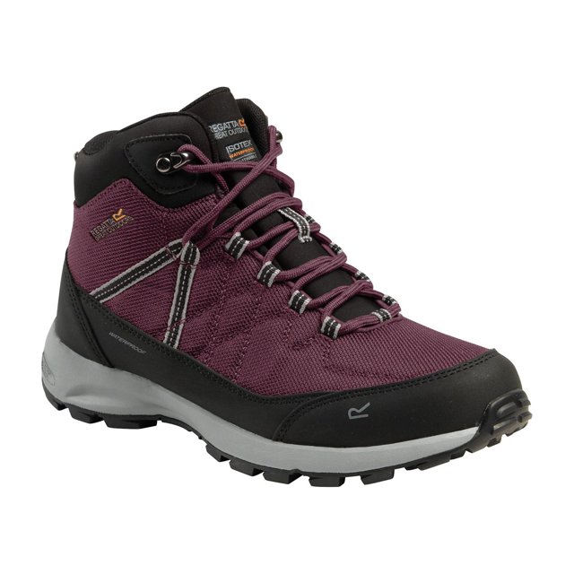 Regatta - Botas de Senderismo Samaris Lite con Cordones para Mujer (Negro, Rosa Brezo) Regatta UTRG5897_blackheatherrose