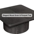 thumbnail image 5 of GZXS Coffee Table for Living Room, 34.6-Inch Square Center Tea Table with Thick Parquet Wood Veneer Top & Fluted Cylindrical Base, Easy Assembly, Black, 5 of 7