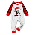thumbnail image 3 of KHONTS Christmas Monogram K Printed Family Matching Pajamas Onesies Sets Long Sleeve and Pants Cozy Home Loungewear Holiday Sleepwear Baby 6M, 3 of 4