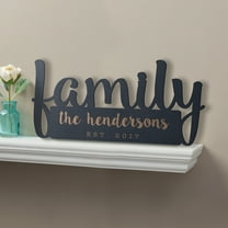 Personalized Our Family Black Wood Plaque