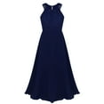 thumbnail image 2 of RUNQHUI Kids Flower Girls Dress Floor Long Wedding Pageant Bridesmaid Banquet Ball Gown Formal Event Navy Blue 16, 2 of 7
