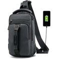 thumbnail image 3 of Sling Bag For Men Waterproof Shoulder Daypack Crossbody Backpack For Travel Hiking With Usb Charging Port, 3 of 5