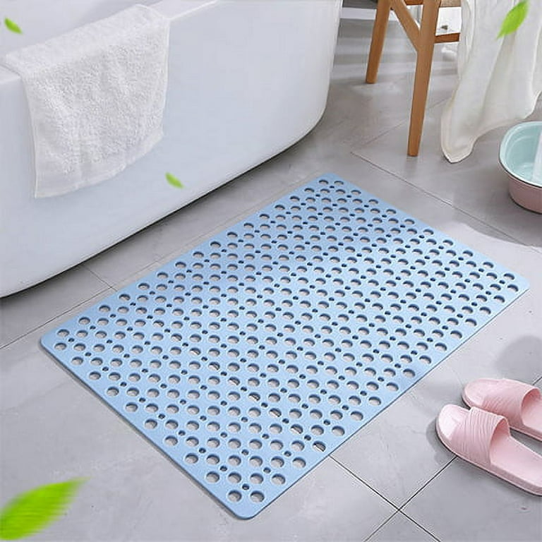JSSSM Non-Slip Rubber Bath Mat 30x30cm Interlocking Rubber Floor Tiles,  with Drainage Holes and Suction Cups for Bathroom Kitchen Gym (Color :  Grey