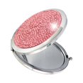 thumbnail image 1 of EeaseCA Rhinestone Folding Mirror Portable Cosmetic Mirror Round Makeup Mirror Looking Glass Pink, 1 of 7