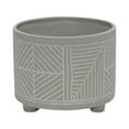 thumbnail image 3 of Planter with Round Shape and Lattice Pattern, Set of 2, Gray, 3 of 5