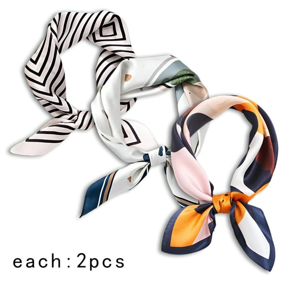 TELOLY 6Pcs Bandanas for Women,Decorative Scarf Silk Bandana,Suitable for Spring and Summer Bandana Set