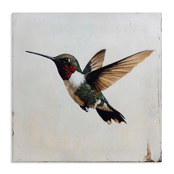 Stupell Industries Cottage Hummingbird over Distressed Rustic Canvas Art, 17 x 17, by Creative Studio