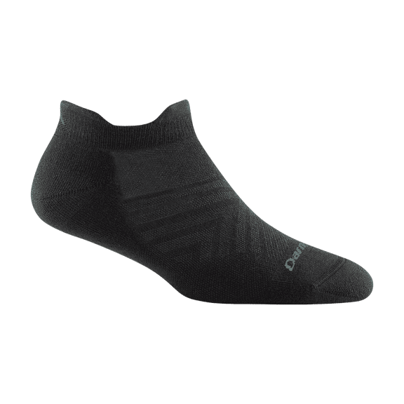 Darn Tough Women's Run Coolmax No Show Tab Ultra-Lightweight Running Socks with Cushion, Medium Size, Black