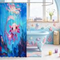 thumbnail image 3 of Manfei Rainbow Axolotl Shower Curtain 72Wx72L,Watercolor Animals Pattern Bathroom Curtain, 3 of 5