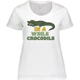 thumbnail image 3 of Inktastic In a While Crocodile with Cool Green Crock in Sunglasses Women's Plus Size T-Shirt, 3 of 5
