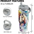 thumbnail image 2 of Horse Stuff Gifts for Women Girls, 30oz Horse Tumbler with Handle, Gift for Men Lovers, Stainless Steel Insulated Water Bottle Tie Dye Cup Mug, 2 of 6