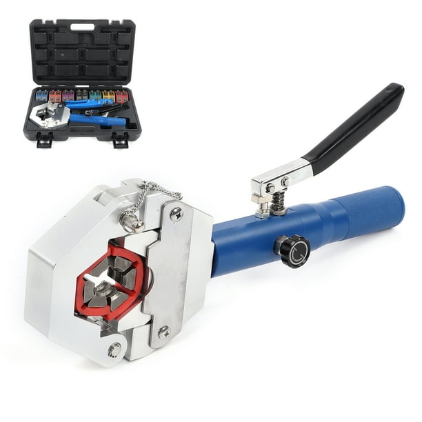 Manual hydraulic hose crimping tool outlet