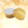 thumbnail image 4 of Juego de 100 envoltorios para cupcakes de papel de aluminio para muffins, cupcakes y pasteles (dorados), 4 of 5