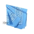thumbnail image 6 of Motique Accessories Light Blue Paisley Bandana 22-inch 100% Cotton, 6 of 6