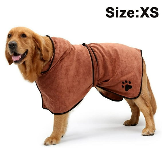 Kjislet Dog Bathrobe Towel Microfiber Pet Drying Moisture Absorbing Towels Coat for Dog and Cat (XS)