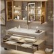 thumbnail image 5 of 2024 Stock Modern Slate Bathroom Cabinet with Smart Mirror Ceramic Double Washbasin Bathroom Vanity Cabinets Under Sink My Lux Decor Round, 5 of 10