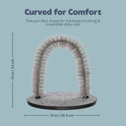TRIXIE Cat Massager and Self Grooming Arch, Bristle Ring Brush, Carpet Scratcher, Gray