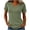 #4Army Green, variant on AcaicsNo Boundaries Women's V-neck Short-Sleeve T-Shirt Stylish Casual and Versatile A Comfortable Summer Essential