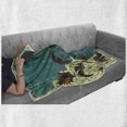 thumbnail image 6 of Vintage Soft Flannel Fleece Throw Blanket, Flower Arrangement Lacework Old Aged Distressed Antique Display, Cozy Plush for Indoor and Outdoor Use, 70" x 90", Pale Yellow Dark Brown, by Ambesonne, 6 of 6